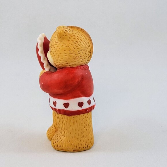 Bear Figurine Enesco Vintage Lucy Rigg Ceramic I Love Grandma Heart Pillow 1986 - Picture 3 of 9